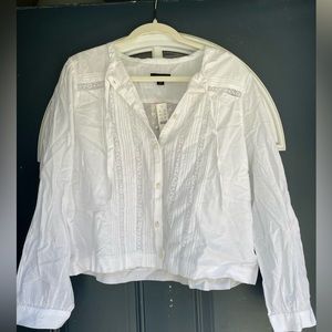 J.Crew tie neck cotton top. New with tags. XXL